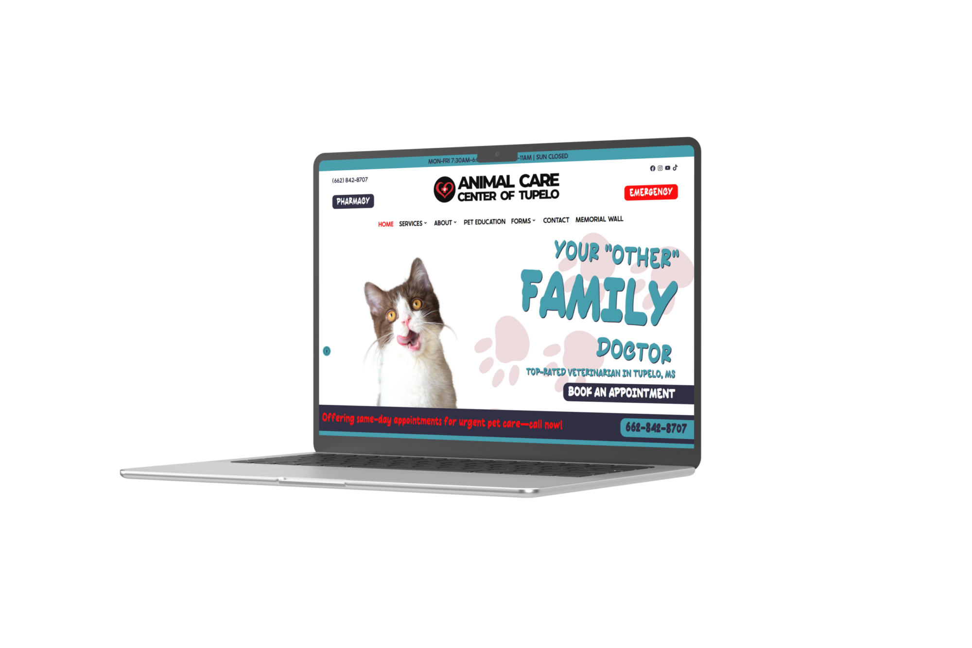Solution Site Animal Care Center Laptop Mockup