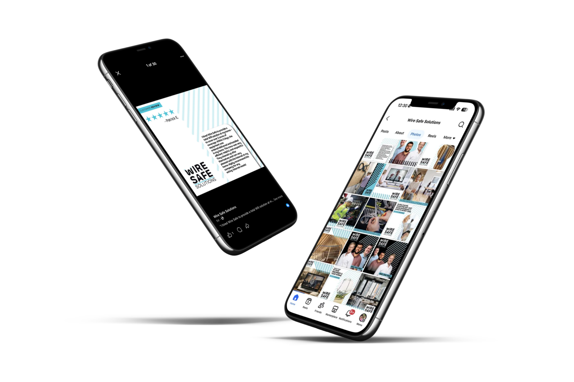 Wire Safe Solutions Social Feed Phone Mockup