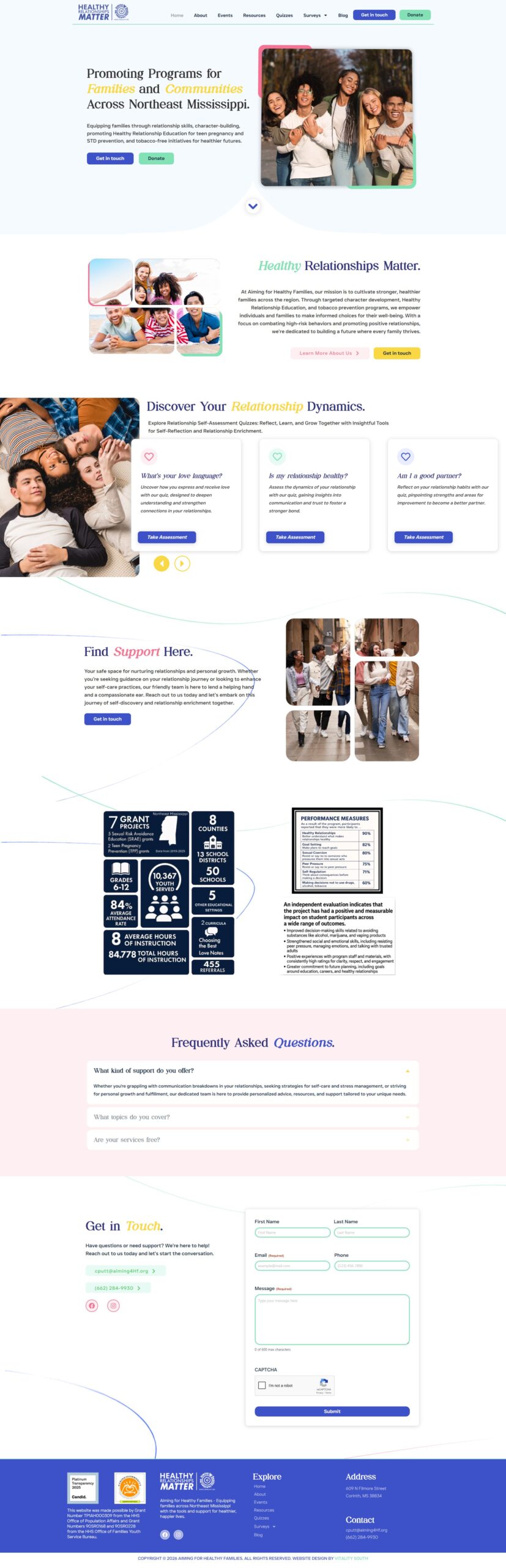 Aiming for Healthy Families Fullpage Mockup